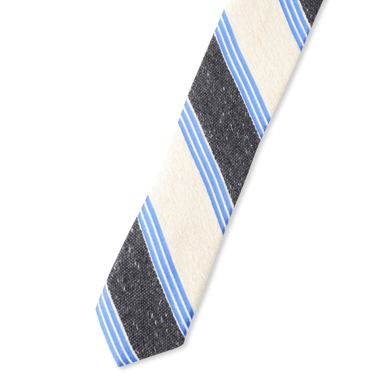 シルバーライン 【SILVER LINE】シルクストライプネクタイ 8.5cm幅/ネイビー×ホワイト/Finest fabrics by COMO ITALY その他