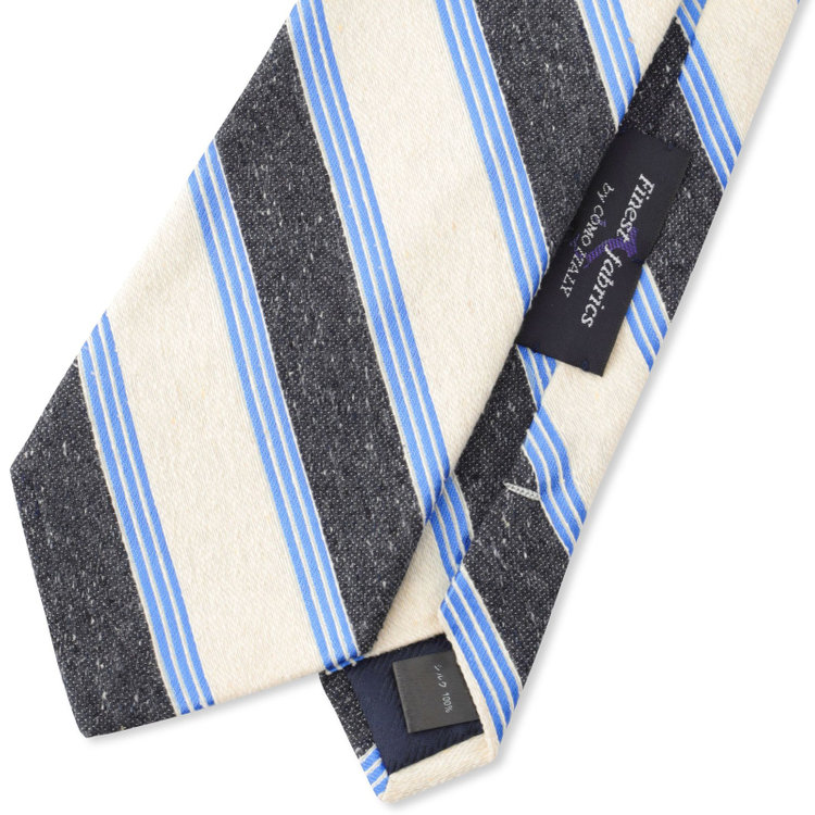 シルバーライン 【SILVER LINE】シルクストライプネクタイ 8.5cm幅/ネイビー×ホワイト/Finest fabrics by COMO ITALY その他