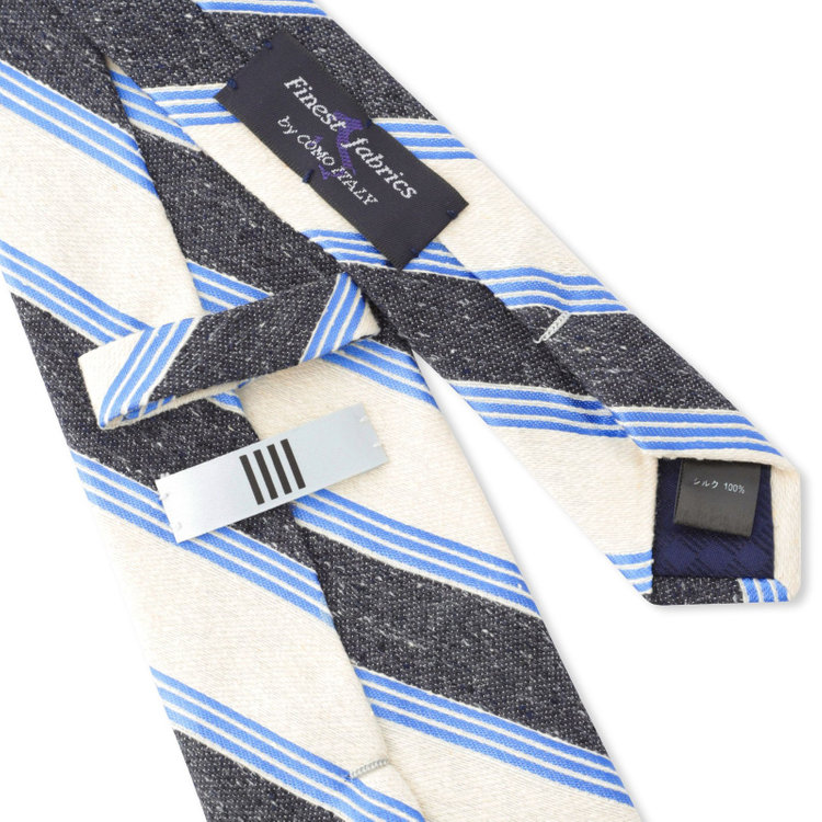 シルバーライン 【SILVER LINE】シルクストライプネクタイ 8.5cm幅/ネイビー×ホワイト/Finest fabrics by COMO ITALY その他