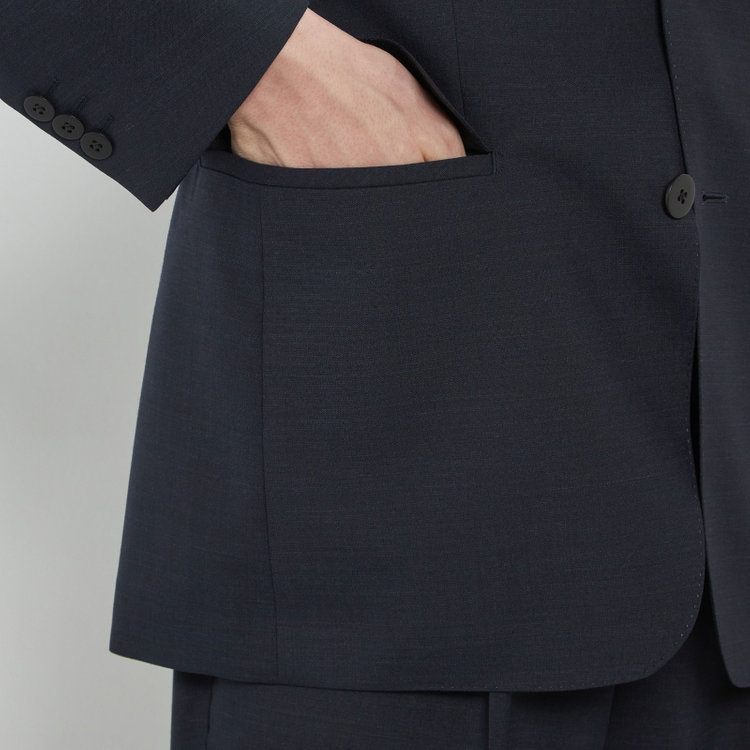 ソノタ 【BLACK LINE】【春夏】2釦シングルジャケット/ネイビー×サイロフィル/NEW ZEALAND WOOL MIX Super100’s 紺中間