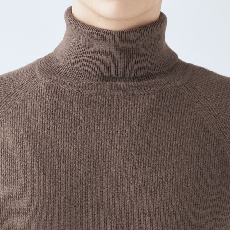 ソノタ 【RBC】【秋冬】片畦編みウールブレンド ミドルウエイトタートルネックニットセーター/ブラウン 茶中間
