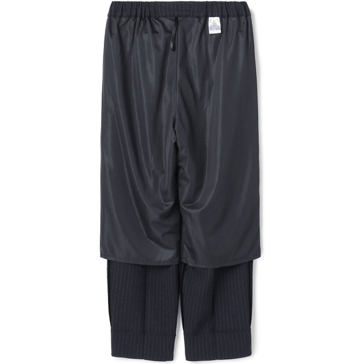 シルバーライン 【SILVER LINE】【年間】1釦シングルパンツスーツ/ネイビー×ストライプ/ウエストシャーリング/ウォッシャブル/※パンツ裾上げ済仕様 紺中間