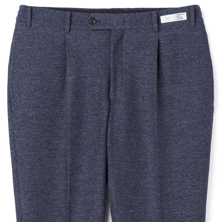 シルバーライン 【CLASSICO TAPERED】【秋冬】1タックテーパードパンツ/ネイビー/ウエストシャーリング/4S SUSTAINABILITY&ECOLOGY FABRIC/※裾上げ必要 紺濃色