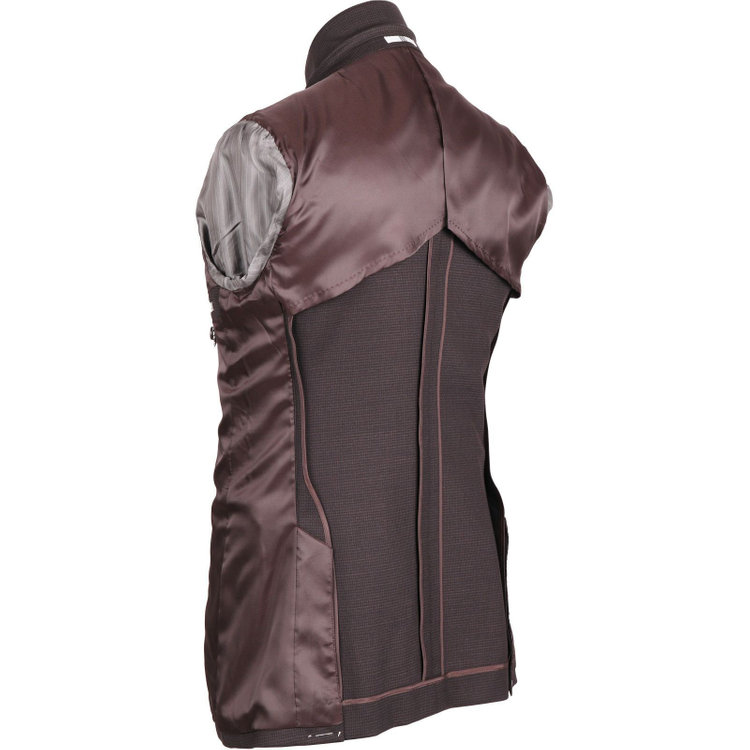 スーツセレクト 【発送在庫あり】【CLASSICO TAPERED】【秋冬】コーディネートパンツ付き/2釦シングルスーツ 1タック/ブラウン＆ブラック×ハウンドトゥース+ダークグレーパンツ/シャーリング仕様/NEW ZEALAND WOOL MIX ブラウン系(茶)