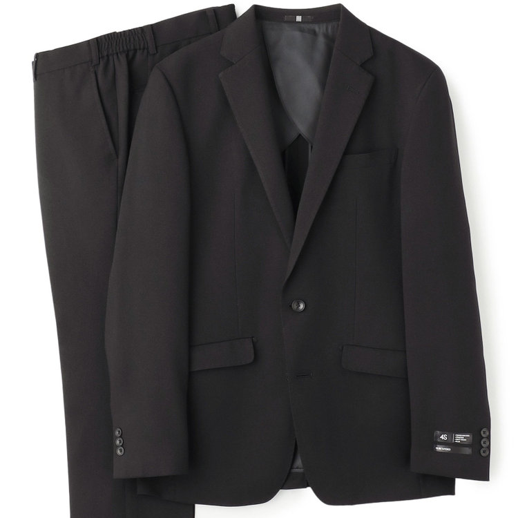 ブラックライン 【SLIM TAPERED_2】【年間】2釦シングルテーパードパンツスーツ 0タック/ブラック/ウエストシャーリング/4S/※パンツ裾上げ済仕様 黒