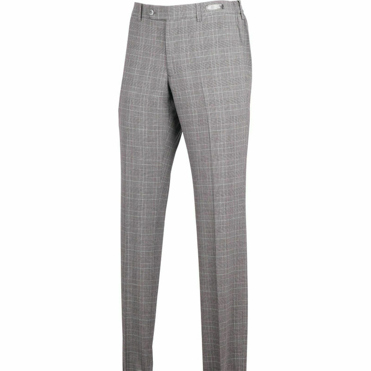 【WEB限定/OUTLET】【SLIM TAPERED】【春夏】4S 0タックテーパードパンツ/グレー×チェック/ウォッシャブル