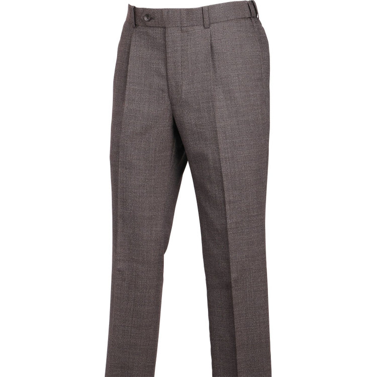 スーツセレクト 【発送在庫あり】【CLASSICO TAPERED】【秋冬】コーディネートパンツ付き/2釦シングルスーツ 1タック/ブラウン＆ブラック×ハウンドトゥース+ダークグレーパンツ/シャーリング仕様/NEW ZEALAND WOOL MIX ブラウン系(茶)