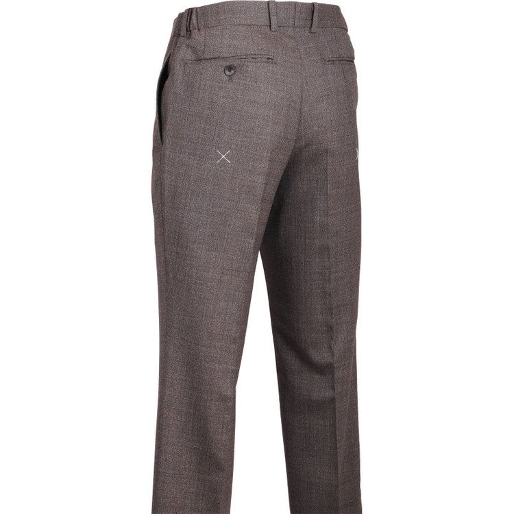 スーツセレクト 【発送在庫あり】【CLASSICO TAPERED】【秋冬】コーディネートパンツ付き/2釦シングルスーツ 1タック/ブラウン＆ブラック×ハウンドトゥース+ダークグレーパンツ/シャーリング仕様/NEW ZEALAND WOOL MIX ブラウン系(茶)