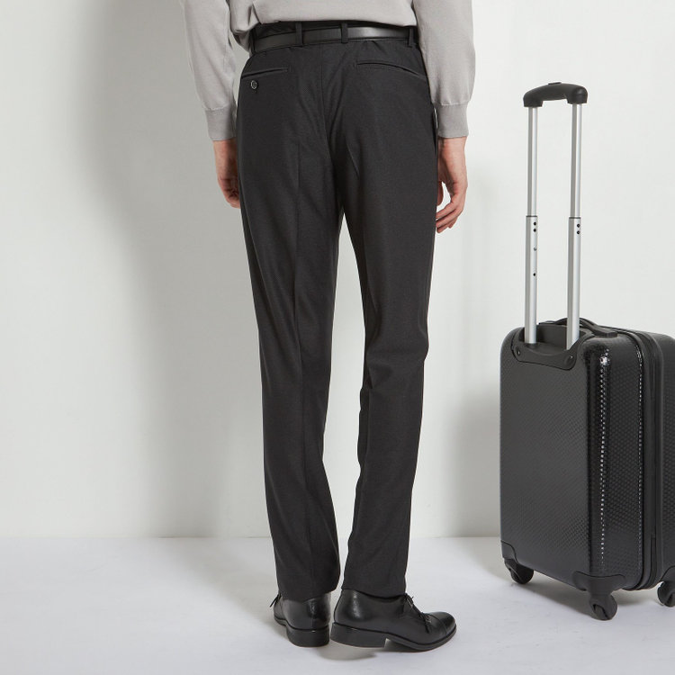 シルバーライン 【CLASSICO TAPERED】【春夏】1タックテーパードパンツ/ブラック/ウエストシャーリング仕様/4S SUSTAINABILITY&ECOLOGY FABRIC/※裾直し必要 黒