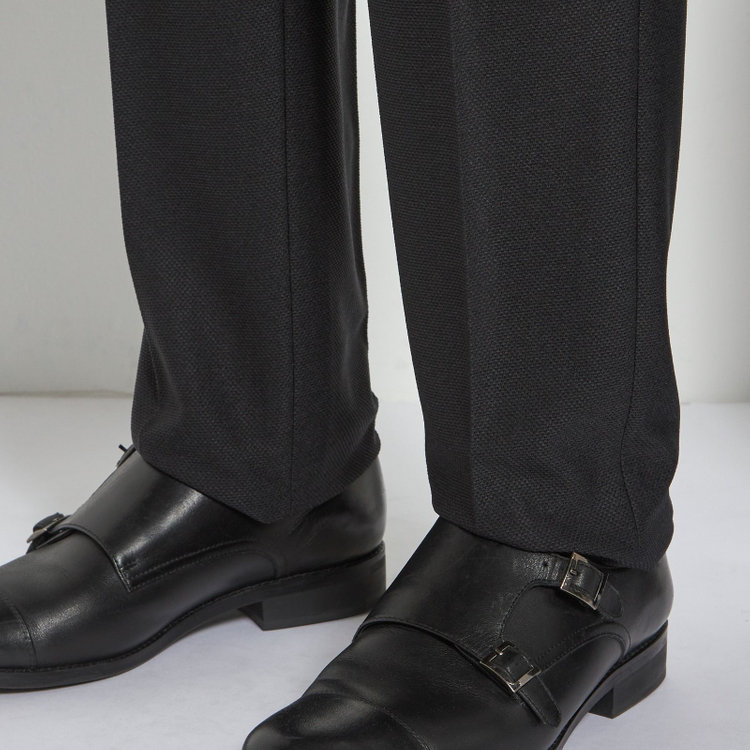シルバーライン 【CLASSICO TAPERED】【春夏】1タックテーパードパンツ/ブラック/ウエストシャーリング仕様/4S SUSTAINABILITY&ECOLOGY FABRIC/※裾直し必要 黒
