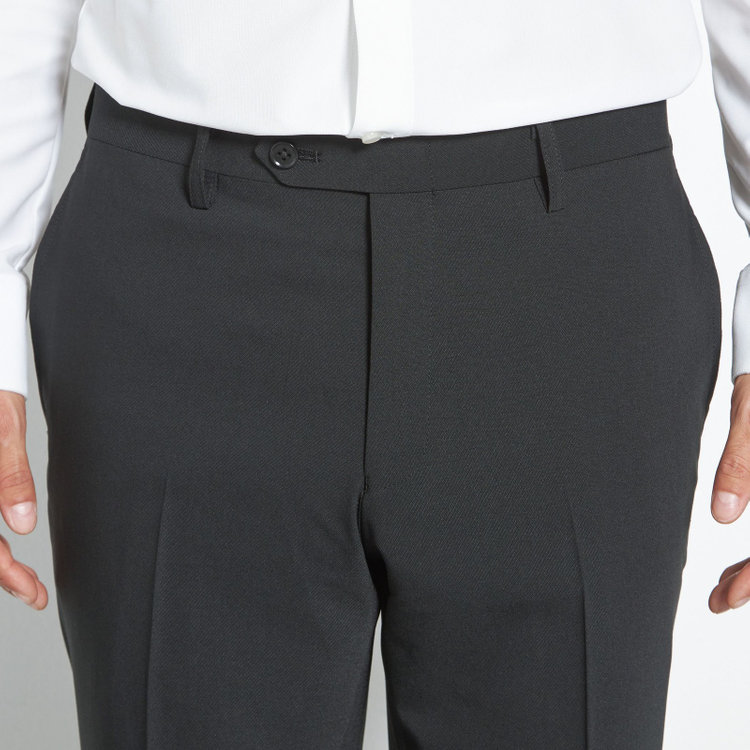 ブラックライン 【SLIM TAPERED】【年間】ウォッシャブル0タックテーパードパンツ/ブラック/裾上げ済仕様 黒