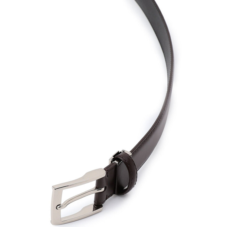 シルバーライン  ピンバックルベルト 3.0cm幅/ダークブラウン(ウエスト88cmまで対応) 茶濃色