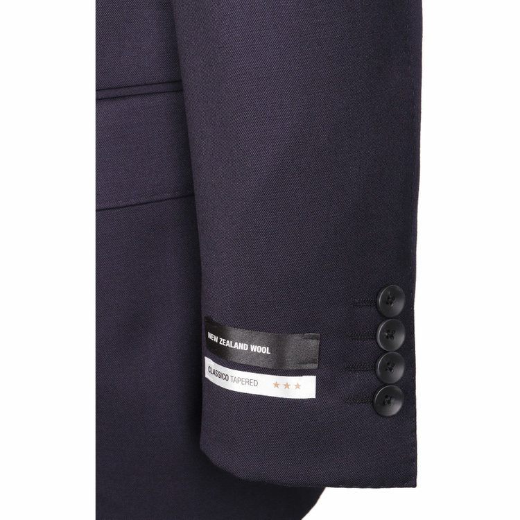 スーツセレクト 【発送在庫あり】【CLASSICO TAPERED】【年間】2釦シングルスーツ 1タック/ネイビー×ソリッド/NEW ZEALAND WOOL ネイビー系(紺)