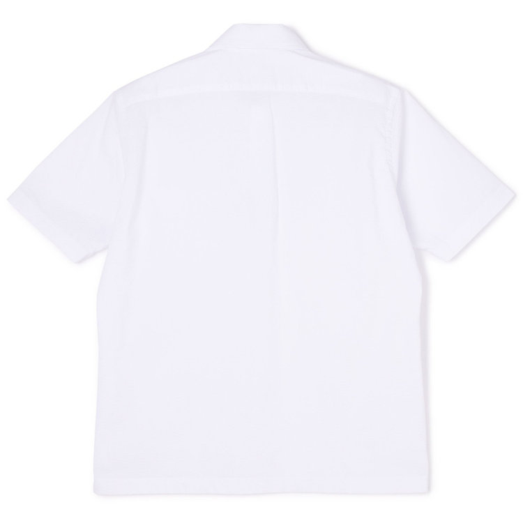 シルバーライン 【RBC/五分袖】カッタウェイビズポロシャツ プルオーバータイプ/ホワイト×シアサッカー/4S コットンブレンド 白