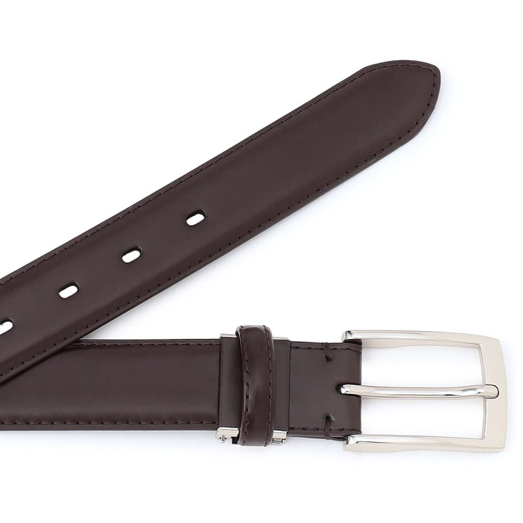 シルバーライン  ピンバックルベルト 3.0cm幅/ダークブラウン(ウエスト88cmまで対応) 茶濃色
