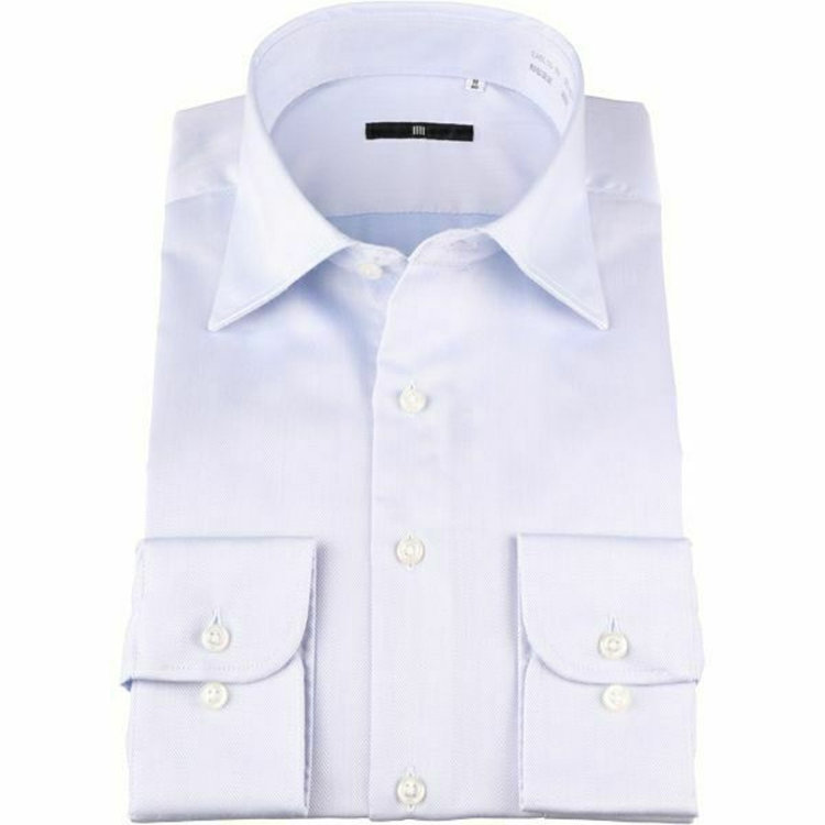 ブラックライン 【BLACK LINE】【形態安定】ワイドカラードレスワイシャツ/ブルー×ドビー ブルー系(青)