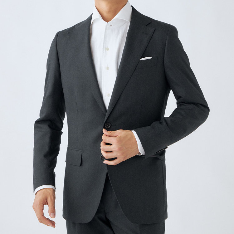 シルバーライン 【発送在庫あり】【CLASSICO TAPERED】【秋冬】2釦シングルスーツ 1タック/グリーン/Ermenegildo Zegna LOOP woven in italy/※裾上げ必要 緑濃色