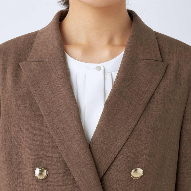 シルバーライン 【SL】【春夏】6釦2掛けダブルジャケット/ブラウン/ウォッシャブル/Naturemier 茶中間