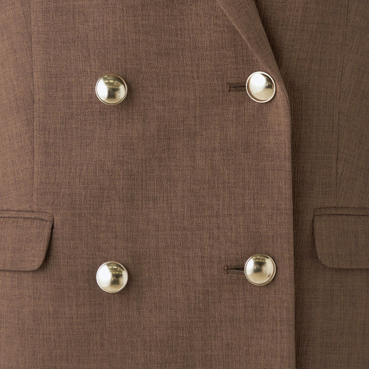 シルバーライン 【SL】【春夏】6釦2掛けダブルジャケット/ブラウン/ウォッシャブル/Naturemier 茶中間