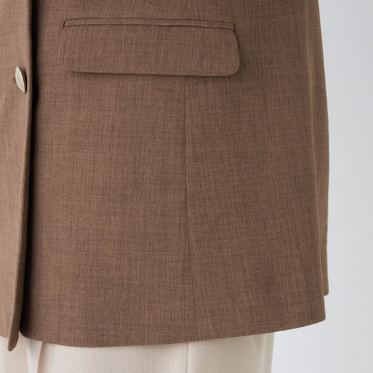 シルバーライン 【SL】【春夏】6釦2掛けダブルジャケット/ブラウン/ウォッシャブル/Naturemier 茶中間