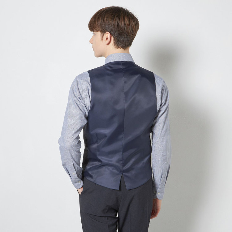 ブラックライン 【SLIM TAPERED_2】【春夏】リバーシブルジレ(ベスト)/ネイビー＆グレー/4S SUSTAINABILITY&ECOLOGY FABRIC 紺濃色