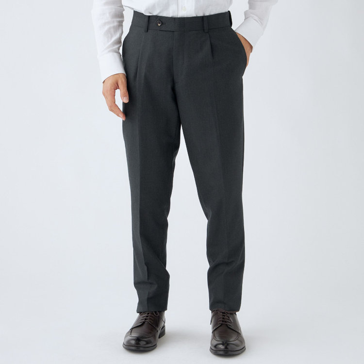 シルバーライン 【発送在庫あり】【CLASSICO TAPERED】【秋冬】2釦シングルスーツ 1タック/グリーン/Ermenegildo Zegna LOOP woven in italy/※裾上げ必要 緑濃色