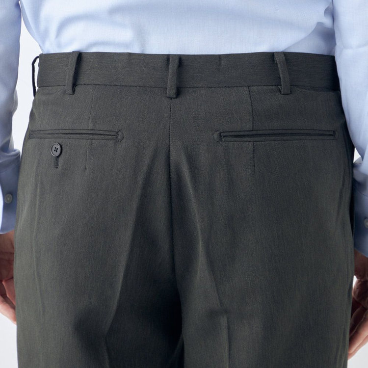 シルバーライン 【CLASSICO TAPERED】【春夏】1タックテーパードパンツ/カーキ/ウエストムーブ仕様/4S SUSTAINABILITY&ECOLOGY FABRIC/※裾上げ済仕様 緑濃色