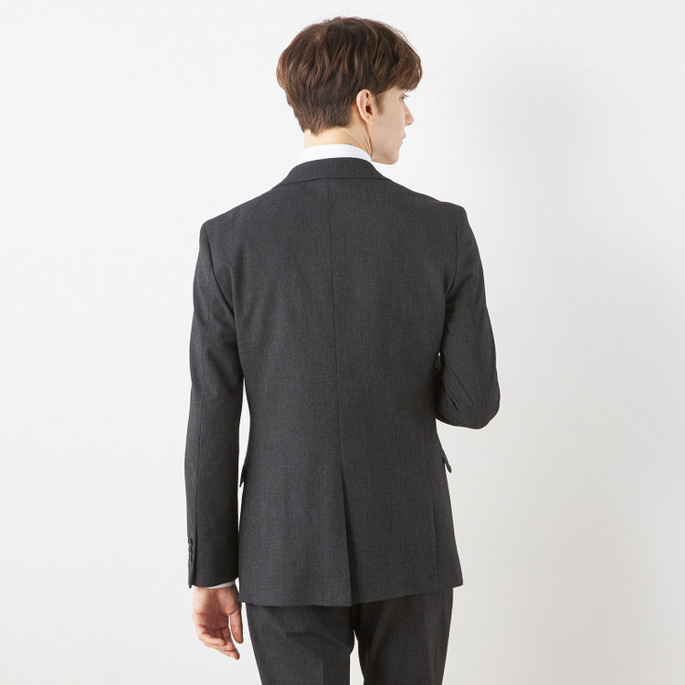 ブラックライン 【SLIM TAPERED_2】【秋冬】2釦シングルスリーピーススーツ 0タック/グレー/ウエストシャーリング/4S SUSTAINABILITY&ECOLOGY FABRIC/※パンツ裾上げ済仕様 グレー濃色