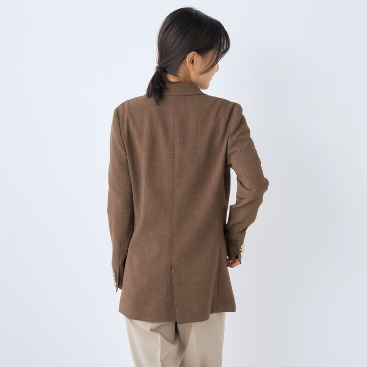 シルバーライン 【SL】【春夏】6釦2掛けダブルジャケット/ブラウン/ウォッシャブル/Naturemier 茶中間