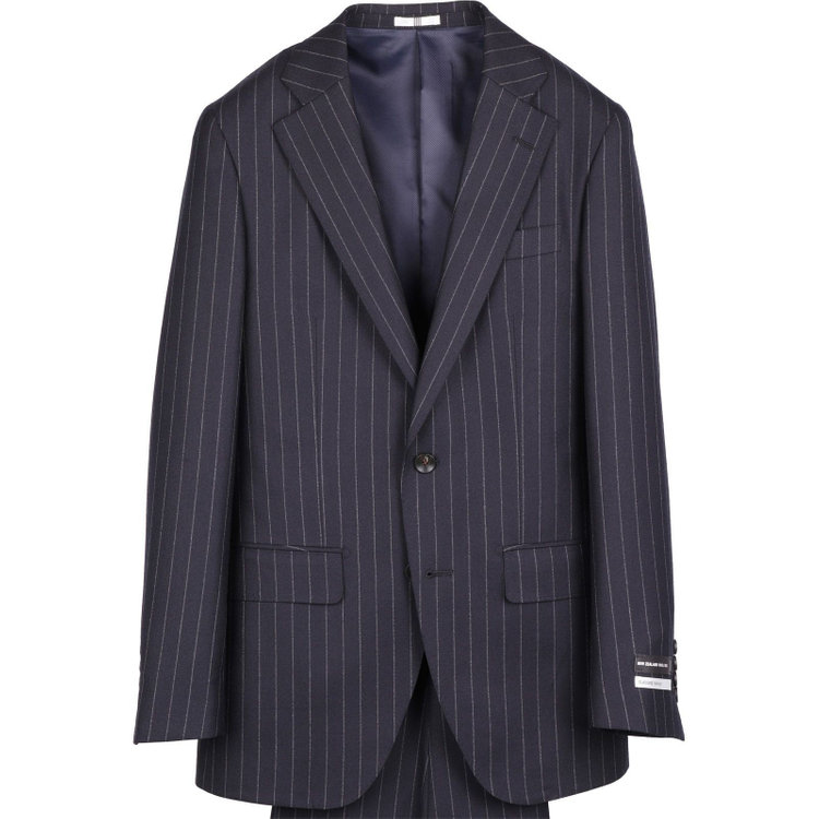 スーツセレクト 【発送在庫あり】【CLASSICO TAPERED】【秋冬】2釦シングルスーツ 1タック/ネイビー×ストライプ/NEW ZEALAND WOOL MIX ネイビー系(紺)