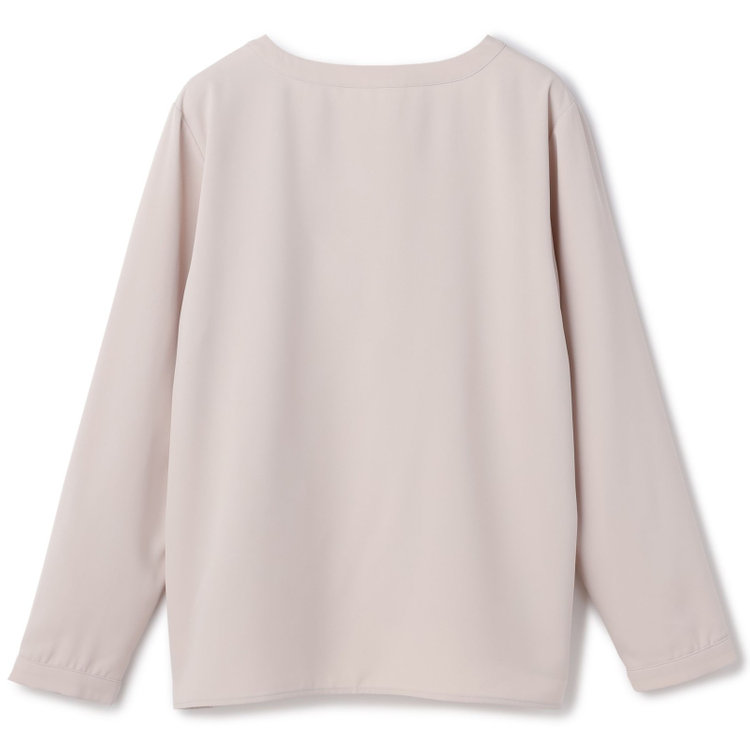 シルバーライン 【SL/9分袖】ラウンドネックパール釦ブラウス/ピンク 赤淡色