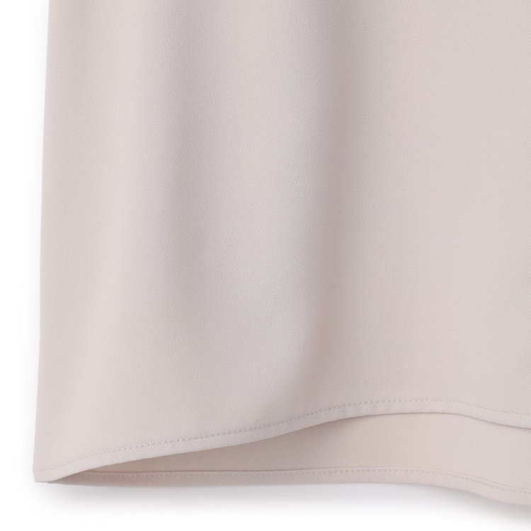 シルバーライン 【SL/9分袖】ラウンドネックパール釦ブラウス/ピンク 赤淡色