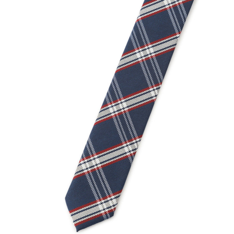ブラックライン 【BLACK LINE】シルクブレンドチェックネクタイ 7.5cm幅/ネイビー その他