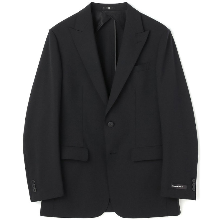 【BLACK LINE】【春夏】2釦シングルジャケット/ブラック×シアサッカー/NEW ZEALAND WOOL MIX Super100’s