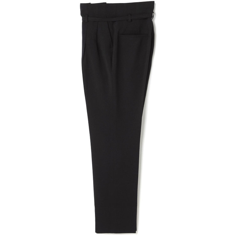 シルバーライン 【SL】【春夏】共生地ベルト付2タックテーパードパンツ/ブラック/ウエスト内側アジャスター/ウォッシャブル/Naturemier/※パンツ裾上げ済仕様 黒