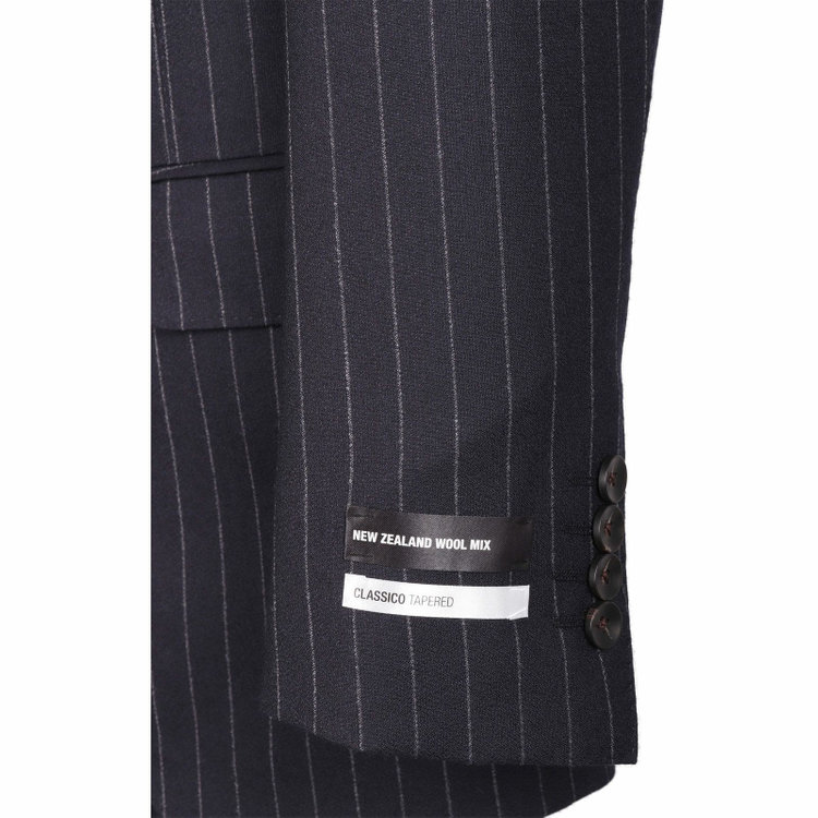 スーツセレクト 【発送在庫あり】【CLASSICO TAPERED】【秋冬】2釦シングルスーツ 1タック/ネイビー×ストライプ/NEW ZEALAND WOOL MIX ネイビー系(紺)