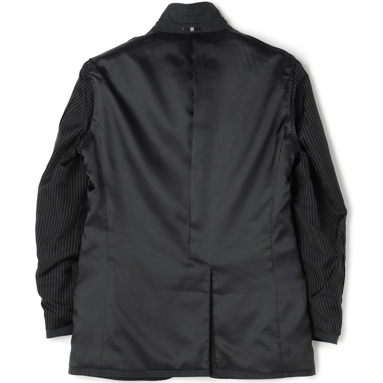 ソノタ 【BLACK LINE】ピークドラペル2釦シングルジャケット/ダークグレー×グレンチェック/NEW ZEALAND WOOL MIX グレー中間