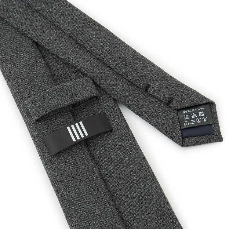 ブラックライン 【BLACK LINE】ポリエステルソリッド系ネクタイ 7.5cm幅/グレー/ウォッシャブル その他