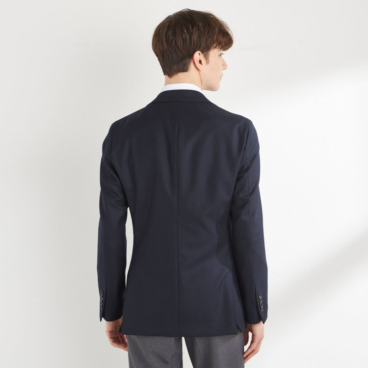 シルバーライン 【CLASSICO TAPERED】【秋冬】3釦段返りジャケット/ネイビー/パッチポケット/NEW ZEALAND WOOL SUPER170'S 紺中間