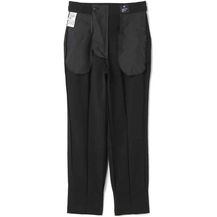 シルバーライン 【SL】【春夏】共生地ベルト付2タックテーパードパンツ/ブラック/ウエスト内側アジャスター/ウォッシャブル/Naturemier/※パンツ裾上げ済仕様 黒