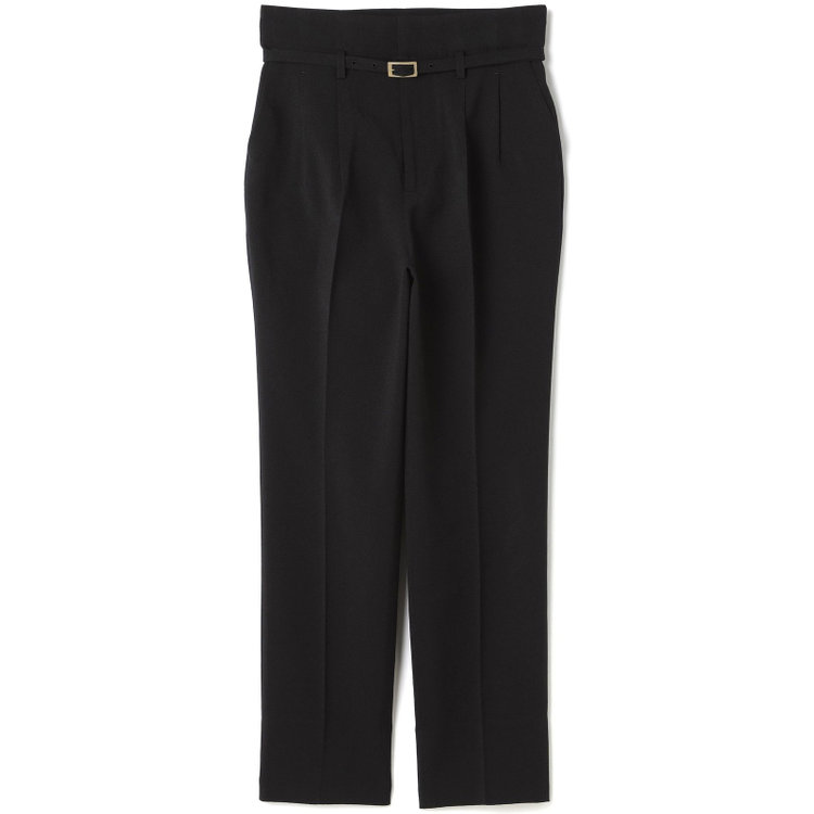 シルバーライン 【SL】【春夏】共生地ベルト付2タックテーパードパンツ/ブラック/ウエスト内側アジャスター/ウォッシャブル/Naturemier/※パンツ裾上げ済仕様 黒