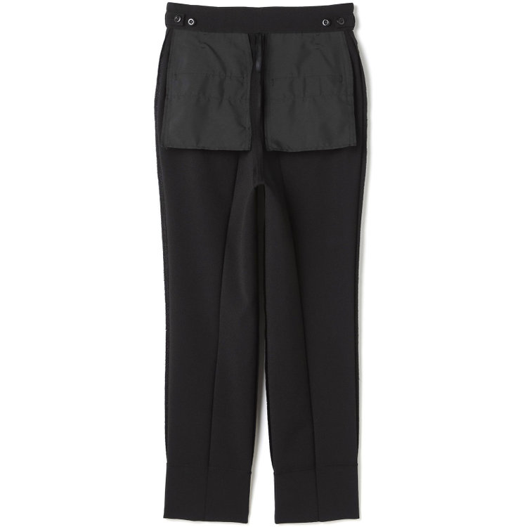 シルバーライン 【SL】【春夏】共生地ベルト付2タックテーパードパンツ/ブラック/ウエスト内側アジャスター/ウォッシャブル/Naturemier/※パンツ裾上げ済仕様 黒
