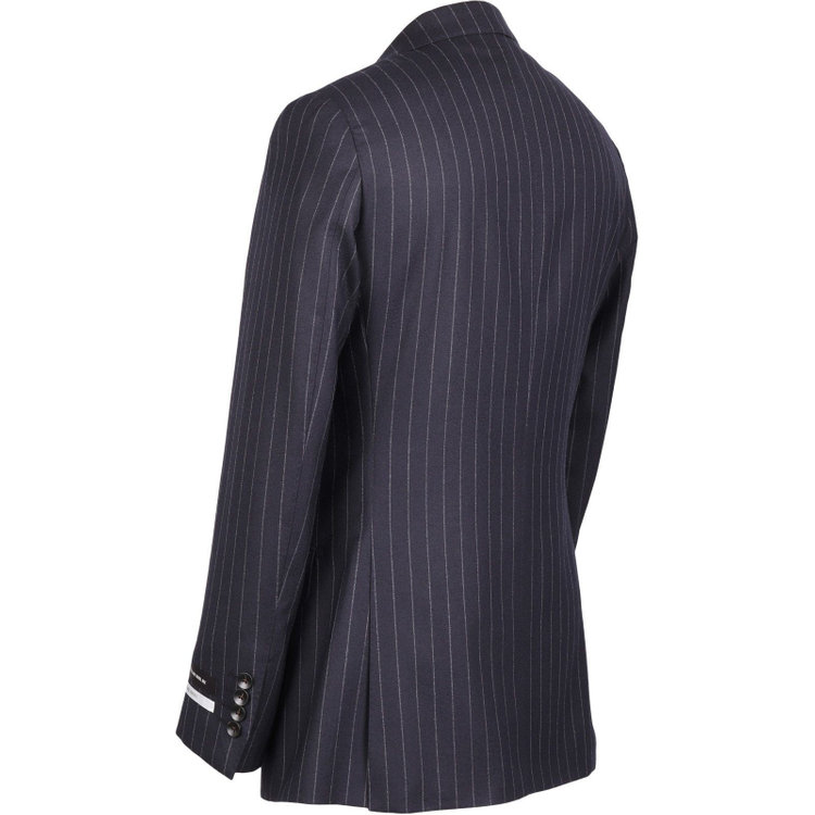 スーツセレクト 【発送在庫あり】【CLASSICO TAPERED】【秋冬】2釦シングルスーツ 1タック/ネイビー×ストライプ/NEW ZEALAND WOOL MIX ネイビー系(紺)