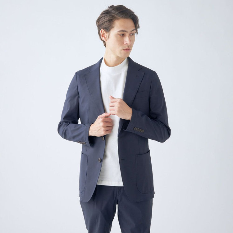 シルバーライン 【CLASSICO TAPERED】【春夏】1タックテーパードパンツ/ネイビー/ウエストムーブ/ICE EFFECT/※裾上げ済仕様 紺濃色