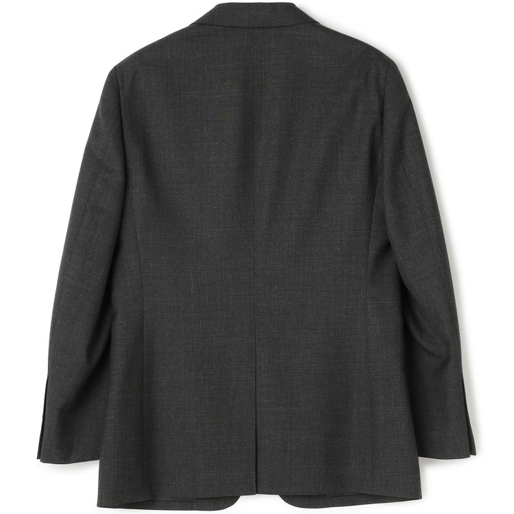 ソノタ 【BLACK LINE】ピークドラペル2釦シングルジャケット/ダークグレー×グレンチェック/NEW ZEALAND WOOL MIX グレー中間