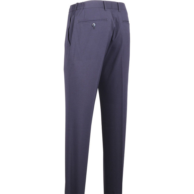 スーツセレクト 【WEB限定/OUTLET】【SLIM TAPERED】【春夏】0タックテーパードパンツ/ネイビー×シャドーストライプ/ウエストシャーリング/ウォッシャブル/4S ネイビー系(紺)