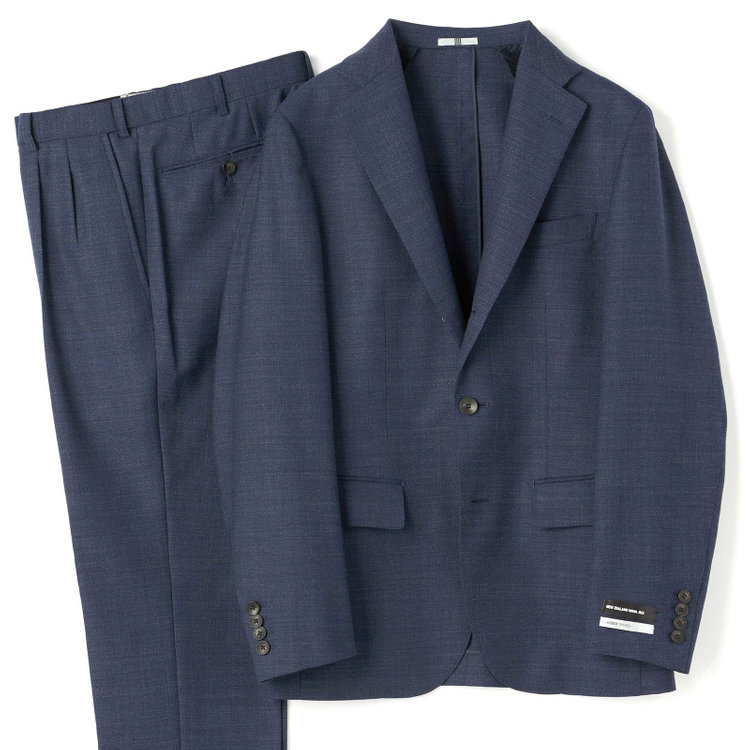 シルバーライン 【CLASSICO TAPERED】【春夏】3釦段返りシングルスーツ 2タック/ネイビー/NEW ZEALAND WOOL MIX/裾直し必要 青中間