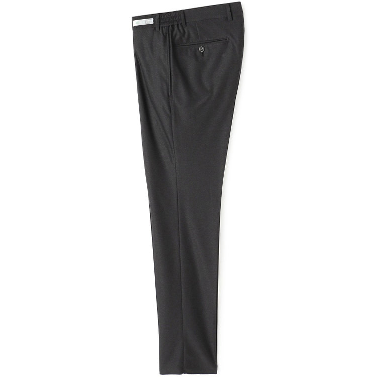 シルバーライン 【CLASSICO TAPERED】【春夏】1タックテーパードパンツ/ブラック/ウエストシャーリング仕様/4S SUSTAINABILITY&ECOLOGY FABRIC/※裾直し必要 黒