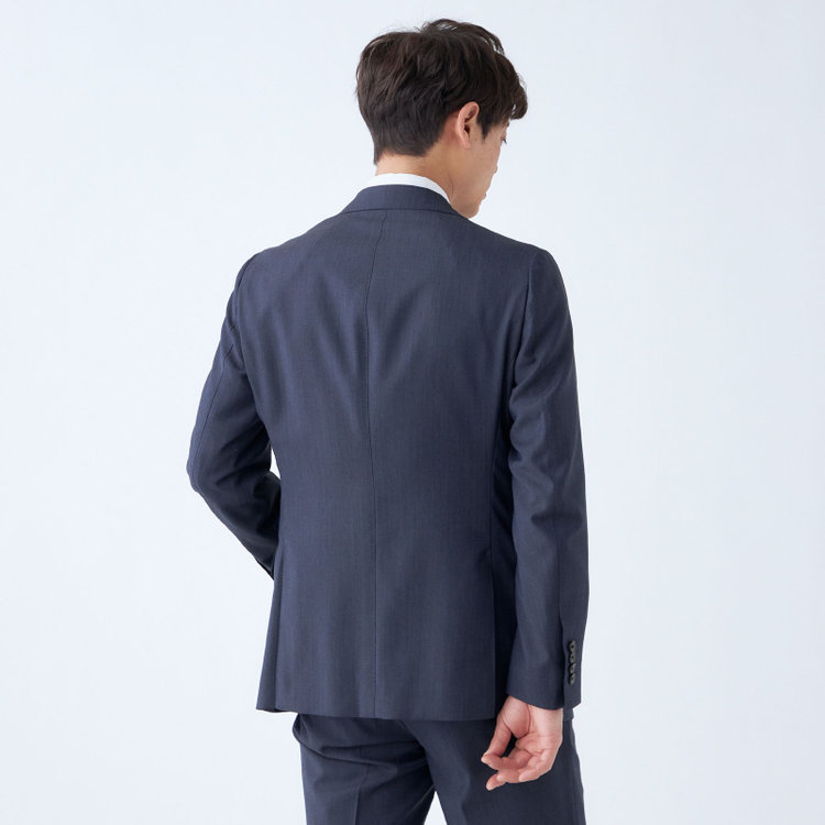 シルバーライン 【CLASSICO TAPERED】【年間】3釦段返りシングルスリーピーススーツ 2タック/ネイビー×ソリッド/NEW ZEALAND WOOL MIX/裾直し必要 紺中間