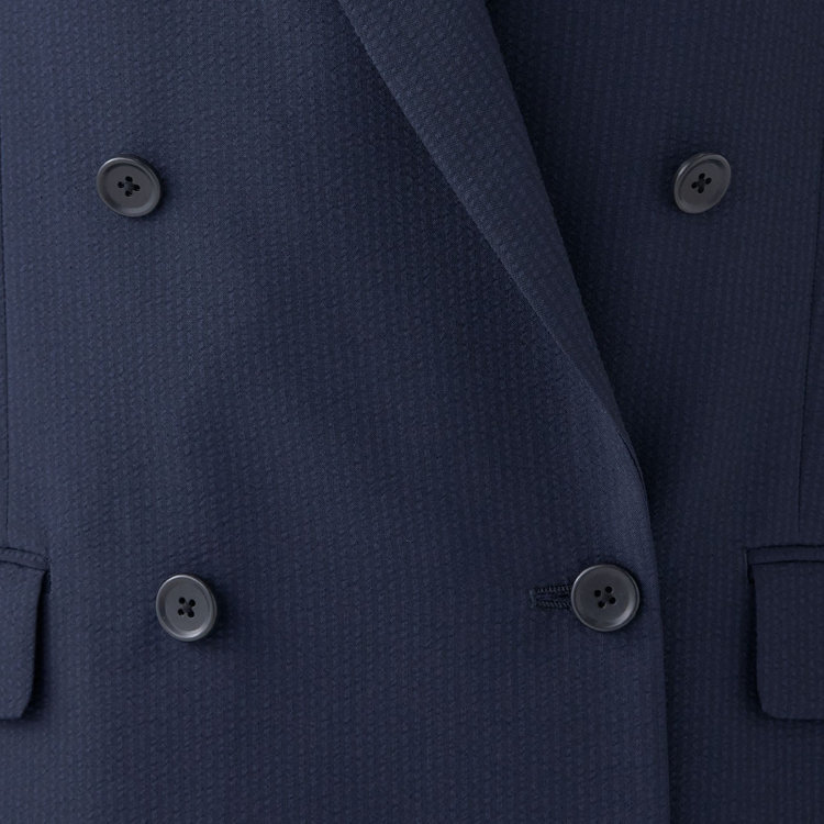 ブラックライン 【SL】【春夏】4釦1掛けダブルジャケット/ネイビー+シアサッカー/ウォッシャブル ネイビー系(紺)